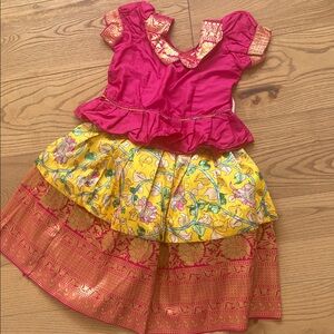 Indian girls kalamkari lehanga jacket